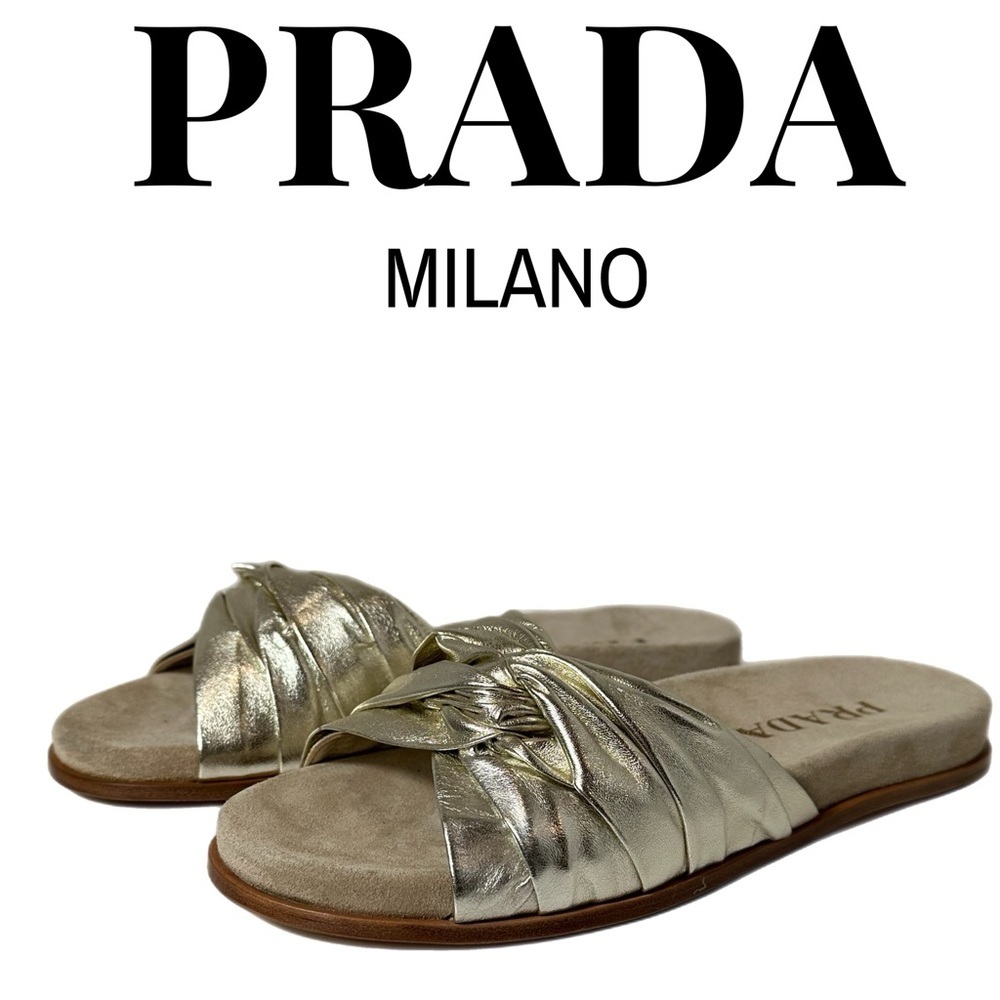 PRADA gold sandals